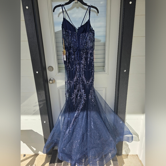 $279 Say Yes To The Dress Juniors' Glitter Mesh Corset Gown Sz 5/6 Glam Prom NWT - Picture 13 of 16